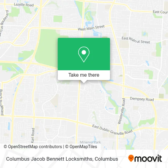 Columbus Jacob Bennett Locksmiths map