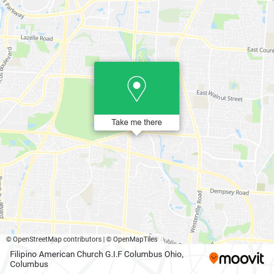 Filipino American Church G.I.F Columbus Ohio map