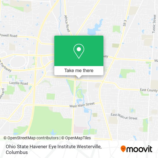 Mapa de Ohio State Havener Eye Institute Westerville