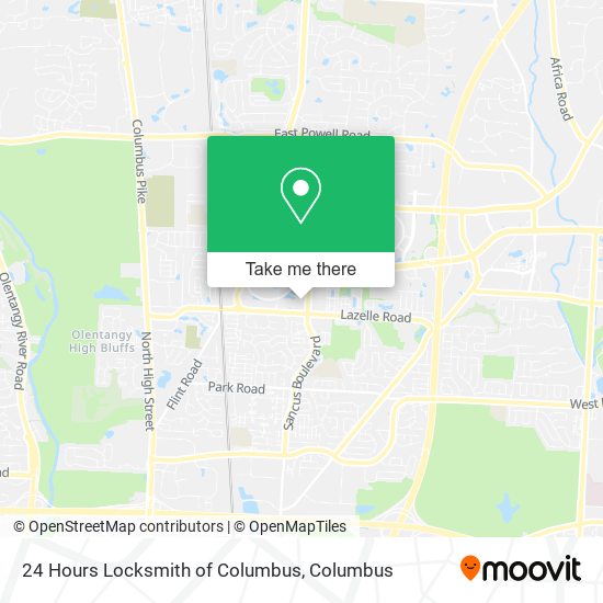 24 Hours Locksmith of Columbus map