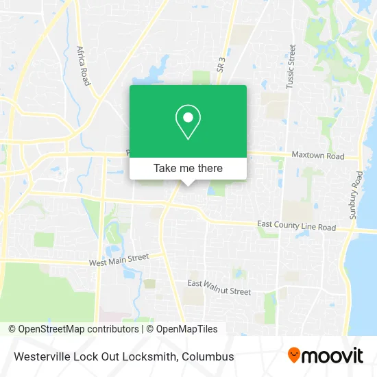Westerville Lock Out Locksmith map