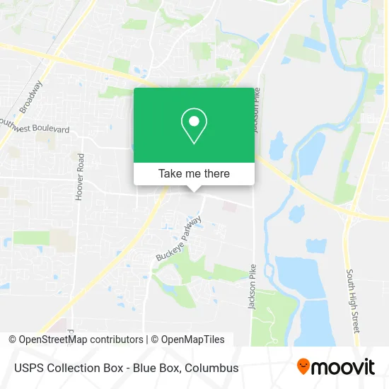 Mapa de USPS Collection Box - Blue Box