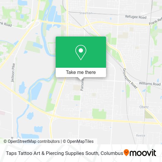 Taps Tattoo Art & Piercing Supplies South map