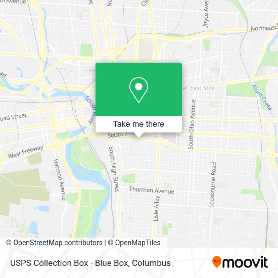 Mapa de USPS Collection Box - Blue Box