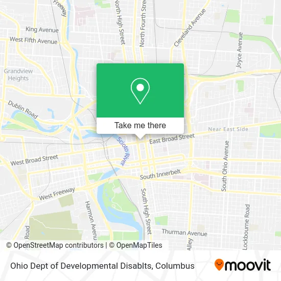 Mapa de Ohio Dept of Developmental Disablts