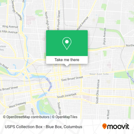 Mapa de USPS Collection Box - Blue Box