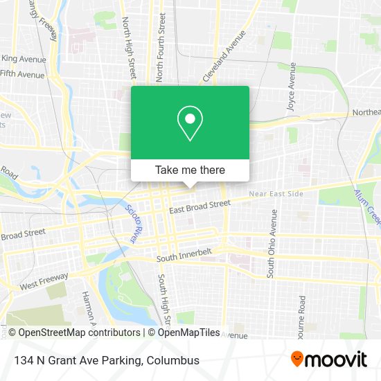 Mapa de 134 N Grant Ave Parking