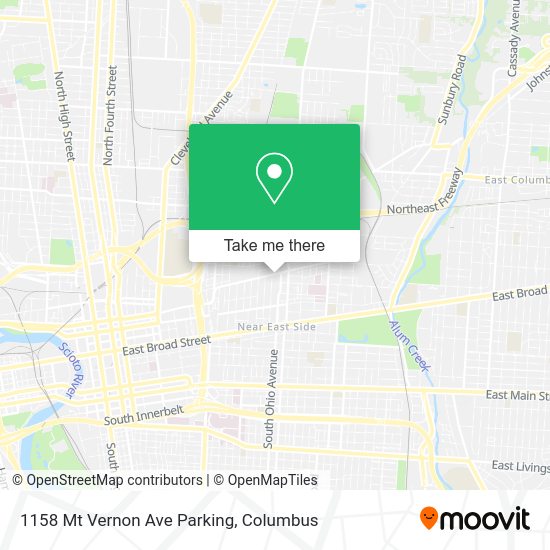 Mapa de 1158 Mt Vernon Ave Parking