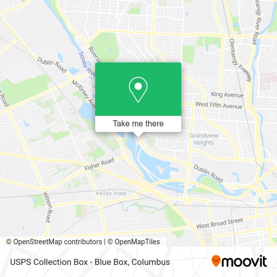 Mapa de USPS Collection Box - Blue Box