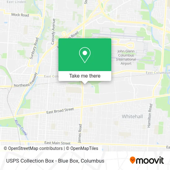 Mapa de USPS Collection Box - Blue Box