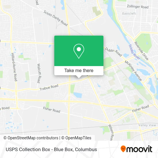 Mapa de USPS Collection Box - Blue Box