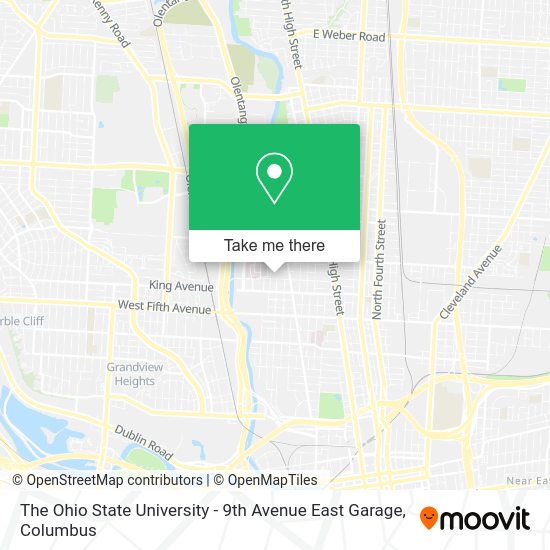Mapa de The Ohio State University - 9th Avenue East Garage