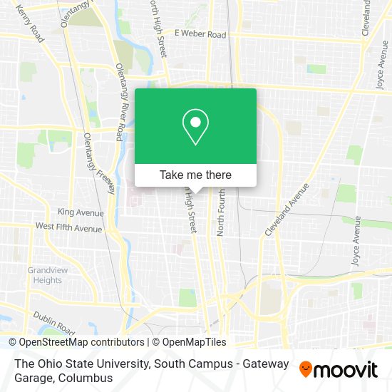 Mapa de The Ohio State University, South Campus - Gateway Garage