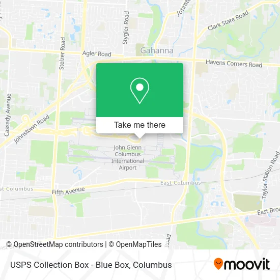 Mapa de USPS Collection Box - Blue Box