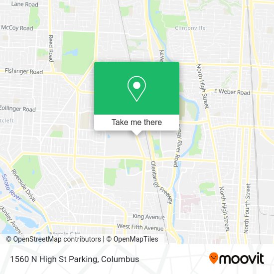 Mapa de 1560 N High St Parking