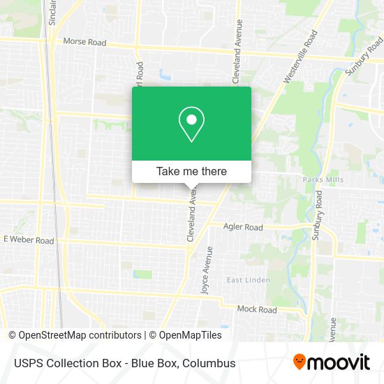 USPS Collection Box - Blue Box map