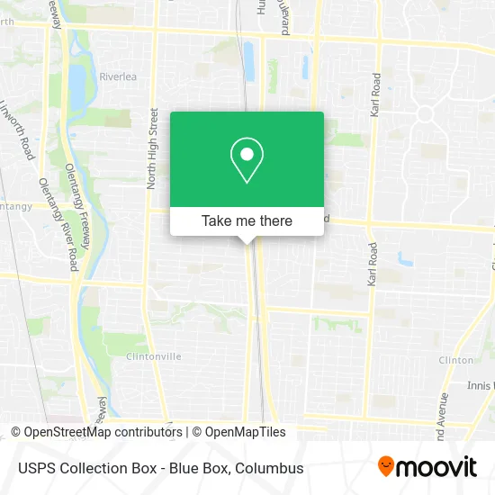 Mapa de USPS Collection Box - Blue Box