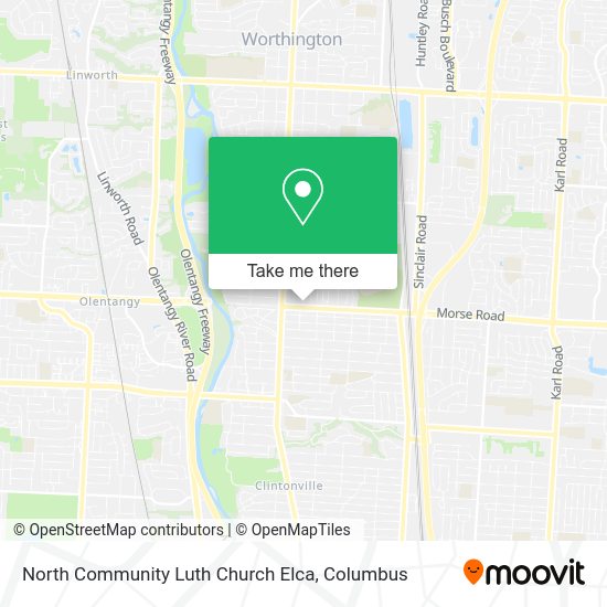 North Community Luth Church Elca map