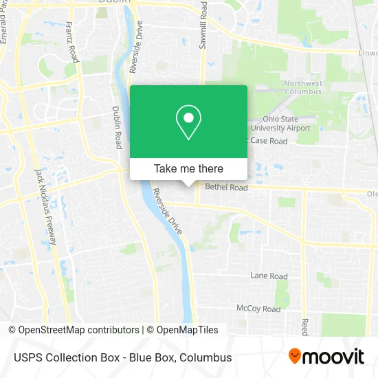 Mapa de USPS Collection Box - Blue Box