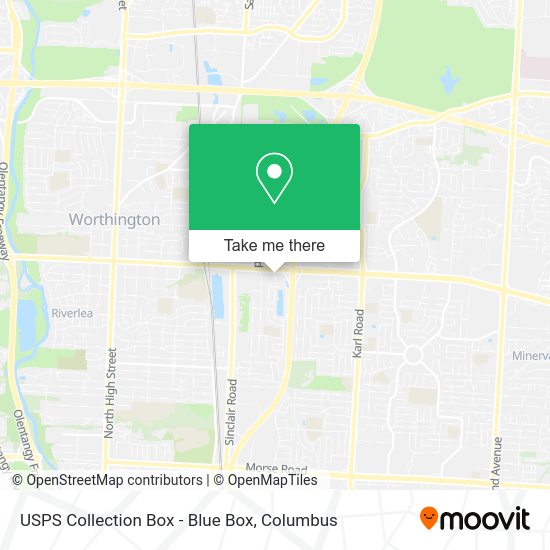 Mapa de USPS Collection Box - Blue Box