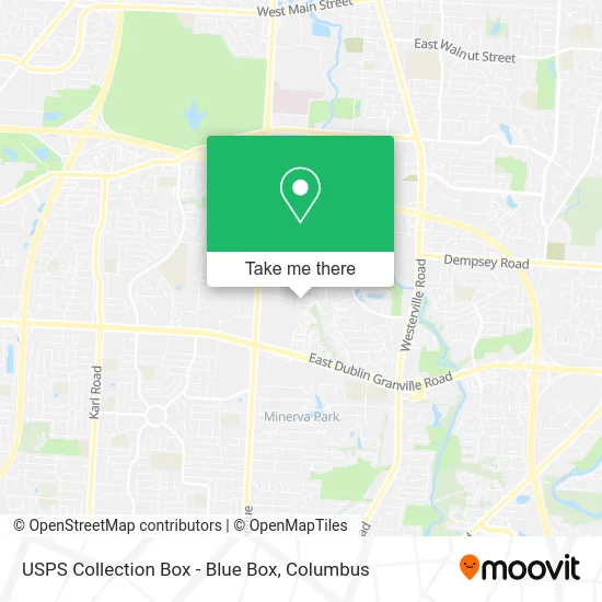 Mapa de USPS Collection Box - Blue Box