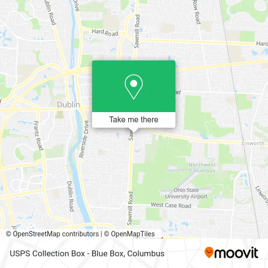 Mapa de USPS Collection Box - Blue Box
