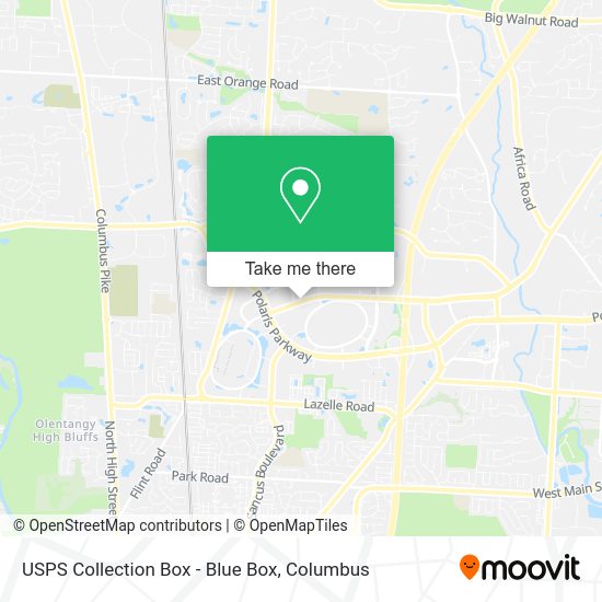 Mapa de USPS Collection Box - Blue Box
