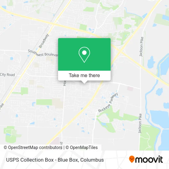 Mapa de USPS Collection Box - Blue Box