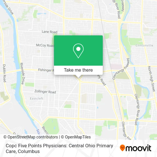 Mapa de Copc Five Points Physicians: Central Ohio Primary Care