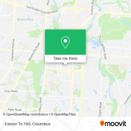 Easton To 160 map