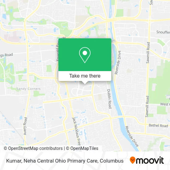 Mapa de Kumar, Neha Central Ohio Primary Care