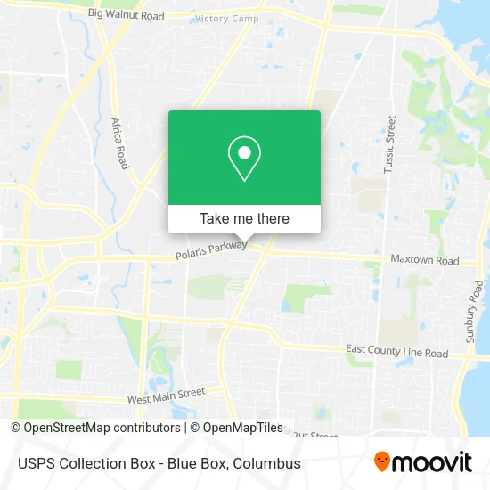 Mapa de USPS Collection Box - Blue Box