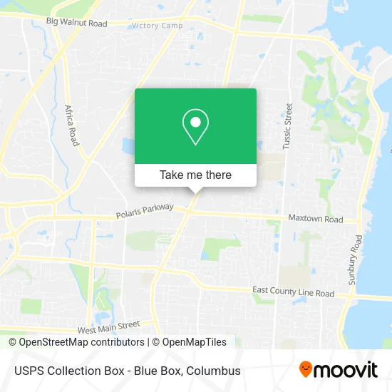 Mapa de USPS Collection Box - Blue Box