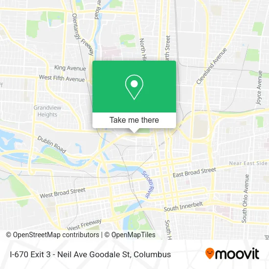 Mapa de I-670 Exit 3 - Neil Ave Goodale St