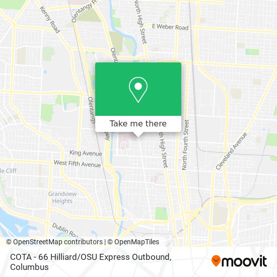 COTA - 66 Hilliard / OSU Express Outbound map