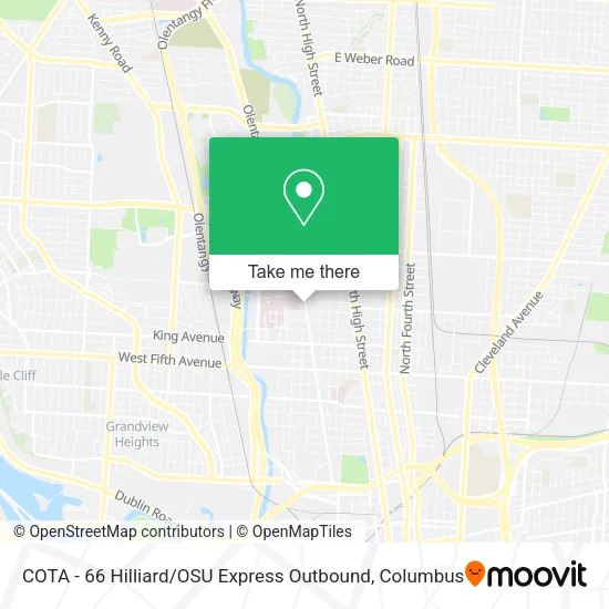 Mapa de COTA - 66 Hilliard / OSU Express Outbound