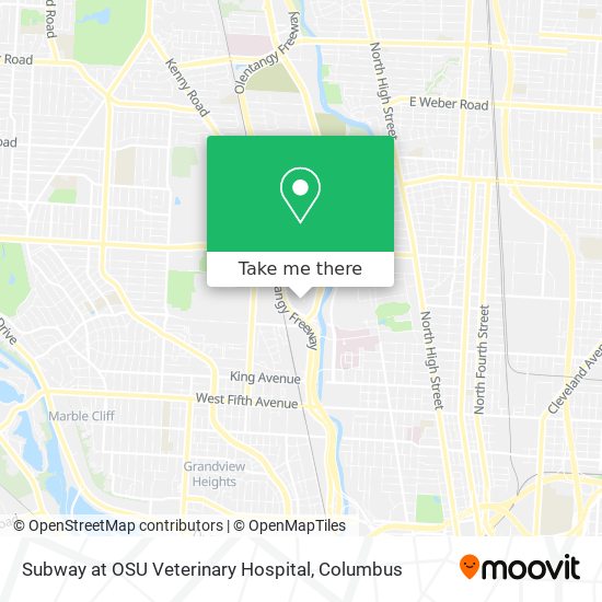 Subway at OSU Veterinary Hospital map