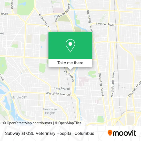 Mapa de Subway at OSU Veterinary Hospital