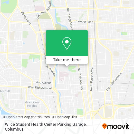 Wilce Student Health Center Parking Garage map