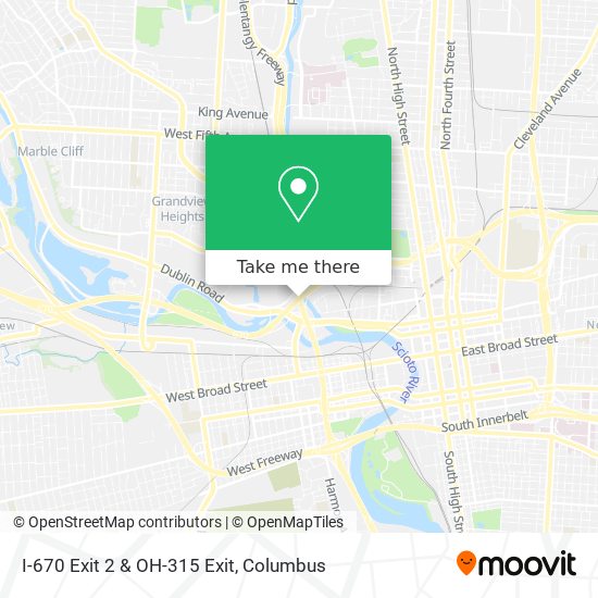 Mapa de I-670 Exit 2 & OH-315 Exit