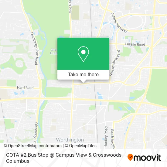 COTA #2 Bus Stop @ Campus View & Crosswoods map