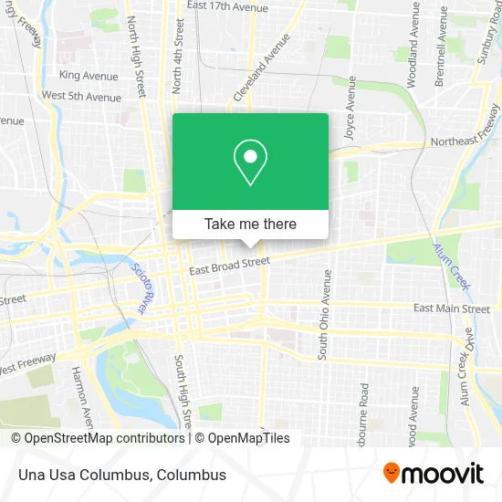 Una Usa Columbus map