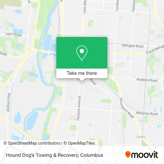Hound Dog's Towing & Recovery map