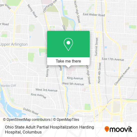 Ohio State Adult Partial Hospitalization Harding Hospital map