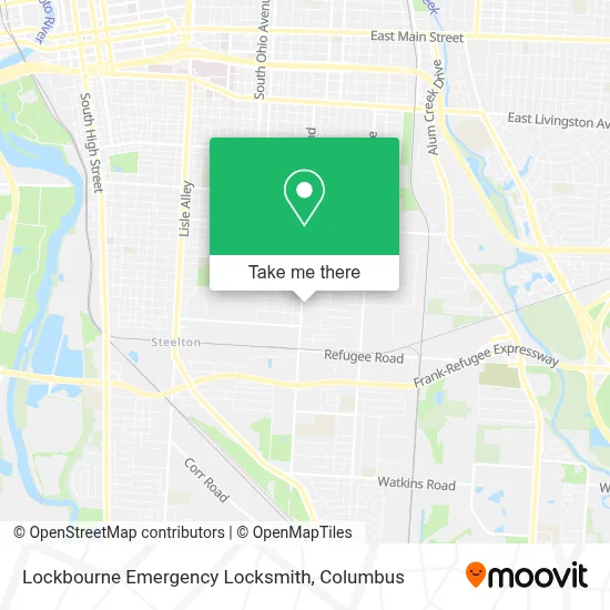 Lockbourne Emergency Locksmith map