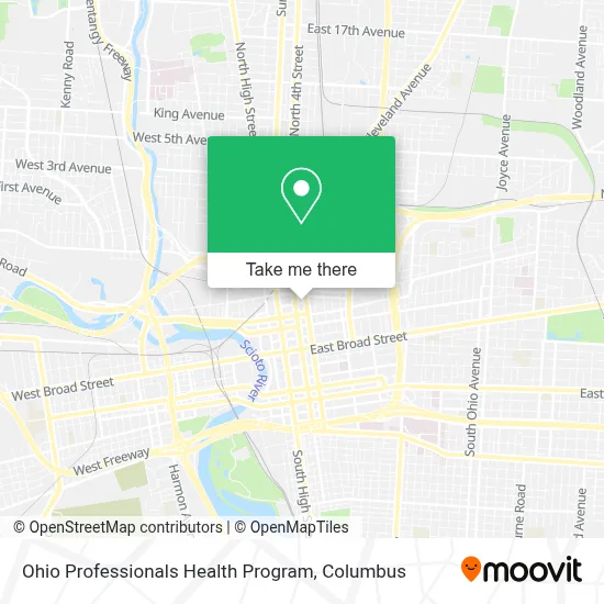 Ohio Professionals Health Program map