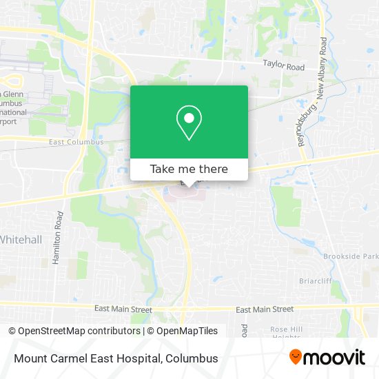 Mount Carmel East Hospital map