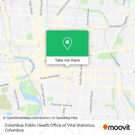 Columbus Public Health Office of Vital Statistics map