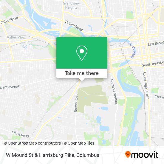 W Mound St & Harrisburg Pike map