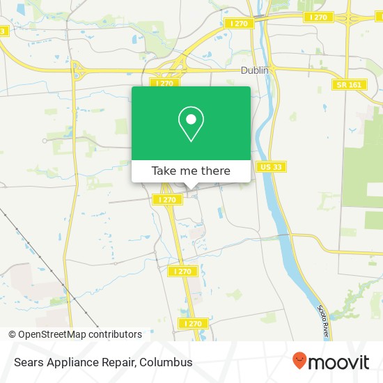 Mapa de Sears Appliance Repair, 5053 Tuttle Crossing Blvd Columbus, OH 43016